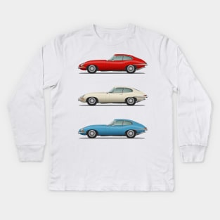 Jaguar E Type Fixed Head Coupe Red White And Blue Kids Long Sleeve T-Shirt